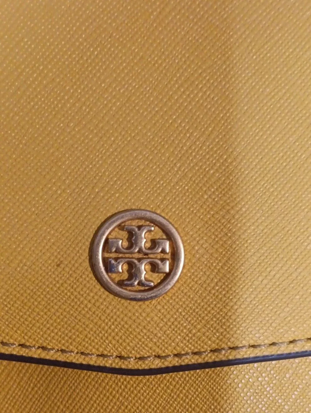 Tory Burch Yellow Saffiano Chain Shoulder Bag with Gold Hardware